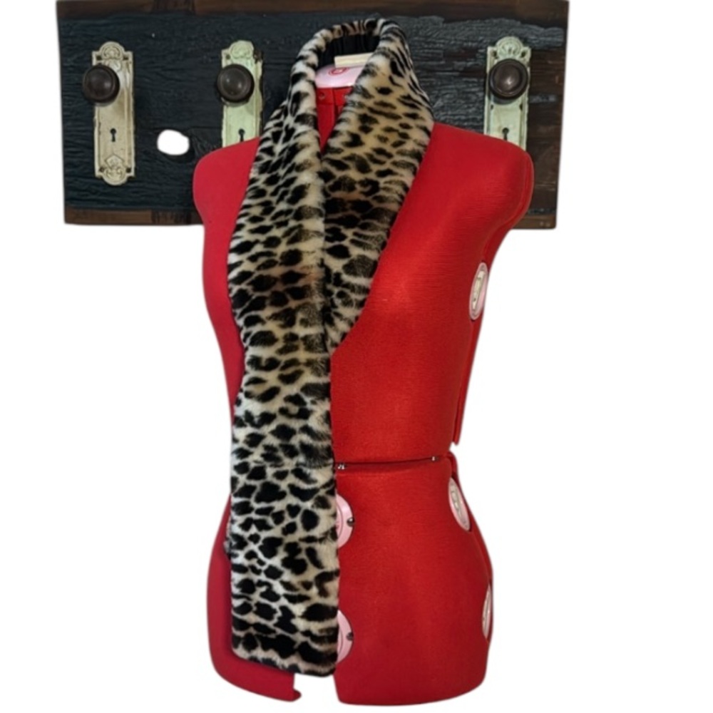 2/$18 Vittorio Rectangular Animal Print Faux Fur Scarf